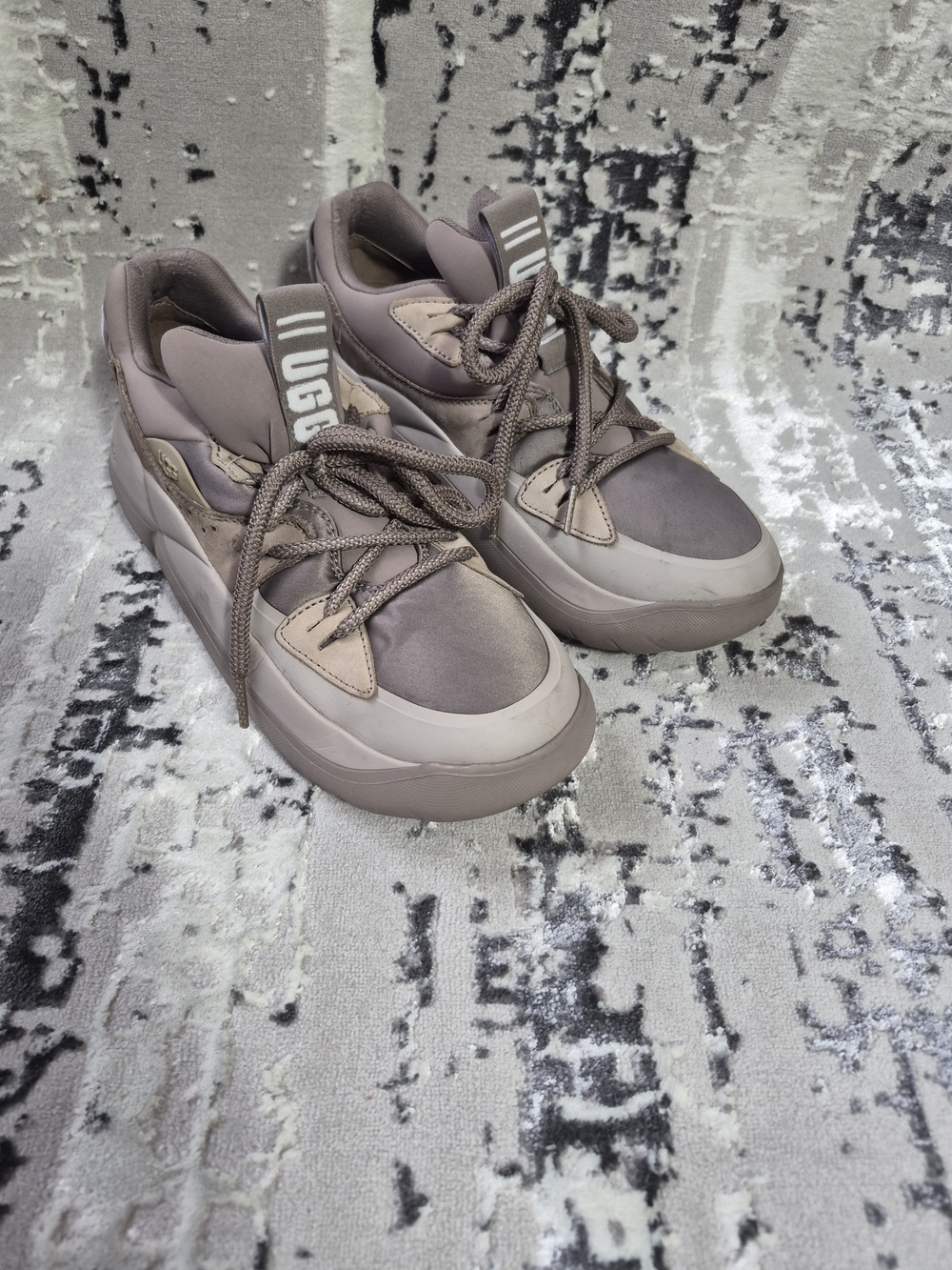 UGG LA CLOUD LACE STORMY GREY lavender SNEAKER SHOES US 11 women